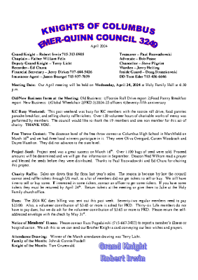 Newsletter April 2024