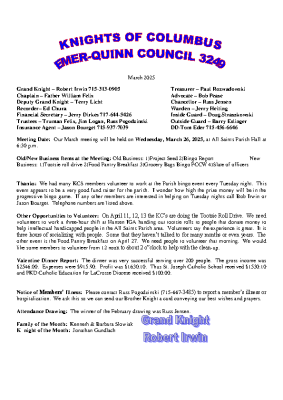 Newsletter March 2025